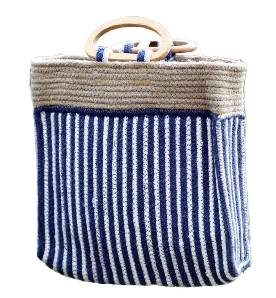 SRI-005-JUTE AND COTTON WITH WOODEN HANDLE